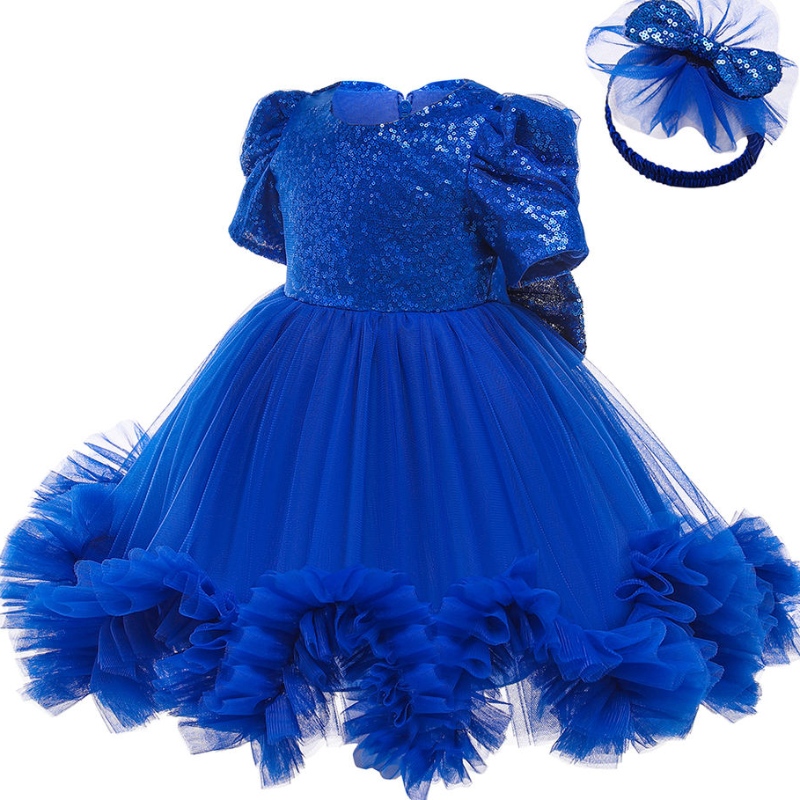 Vestido para bebés paraniñas Vestido de cumpleaños de primer año Fiesta de lentejuelas de lente