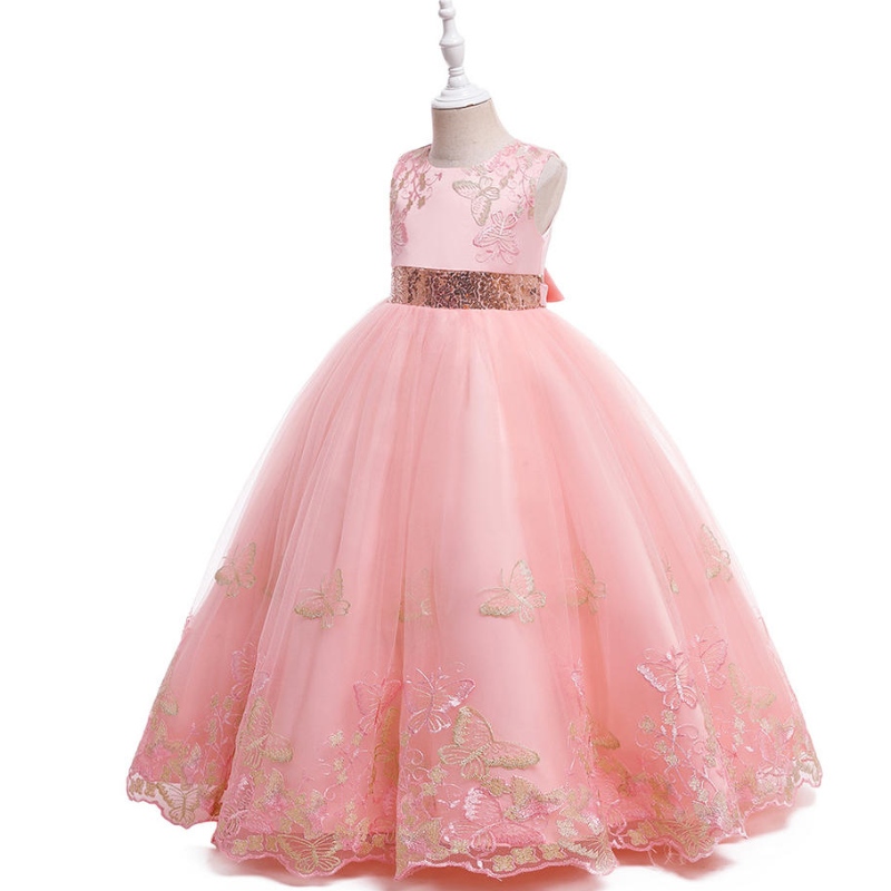 Vestido denovia deniña al por mayor elegante Baby Baby Bordery Diseño Vestidos paraniños para fiesta de cumpleaños Vestido de vestidos de pelota
