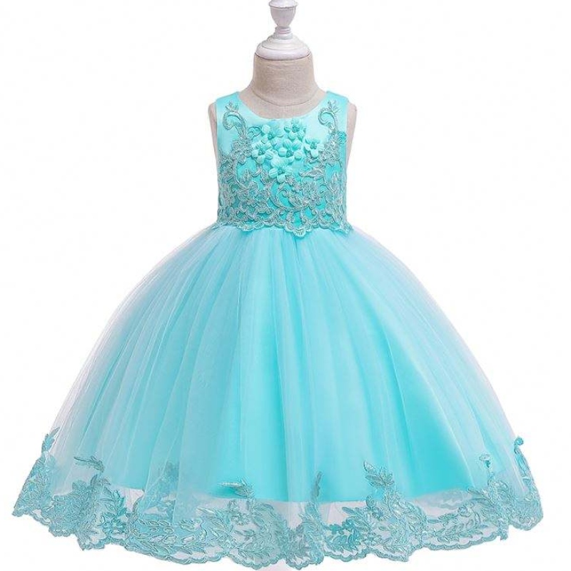 Baige Summer Kids Sequin Party Girl Flower Girl Lace Frock Frock Girl Girl Vestidos de cumpleaños de la Neta de la Neta de las Flores