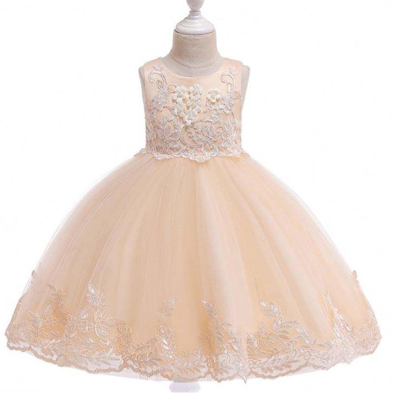 Baige Summer Kids Sequin Party Girl Flower Girl Lace Frock Frock Girl Girl Vestidos de cumpleaños de la Neta de la Neta de las Flores