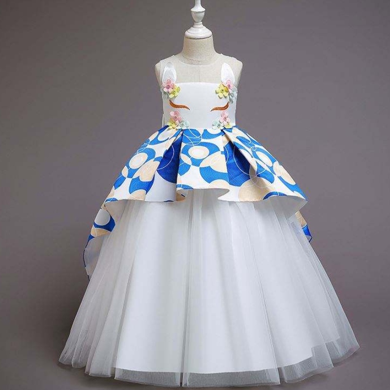 Vestido de bordado de baige vestido de vestidos de bordado fiesta de unicornio