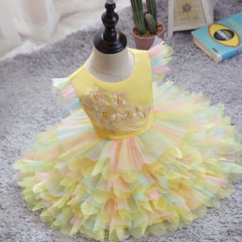 Baige Girls \\ 'Vestido de mangas cortas Ballet Colorido NUEVA CHICAS \\' Vestido de princesa Diseño de vestido D0755