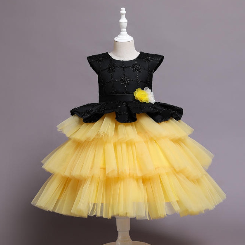 Vestido de princesa de malla deniños Cake Tutu Falda para la fiesta de actuación de piano de cumpleaños