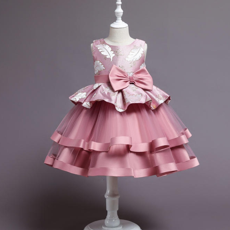 Vestido denovia de encaje deniñas Vestido de princesa bordadaniña de flores Tutú