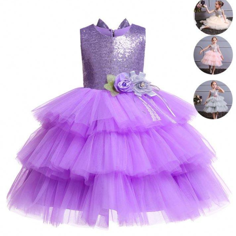 Summer Nuevo pastel sin backless Princess Skirt Girl Bow Sequin Children \\ Sfashion Dress Traje 1729