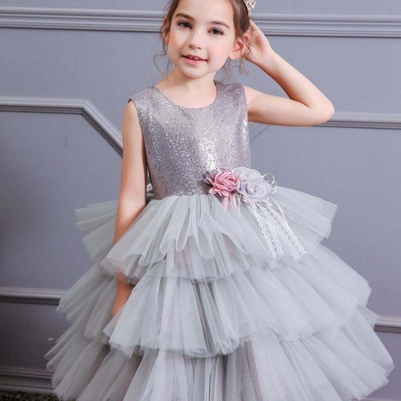 Summer Nuevo pastel sin backless Princess Skirt Girl Bow Sequin Children \\ Sfashion Dress Traje 1729