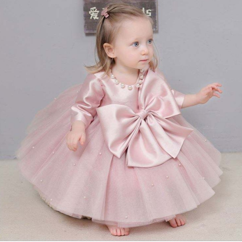 Baigenuevo bebé vestido de un año princesa vestida de princesa bebé cien días de arco grueso espesadoniños dz008