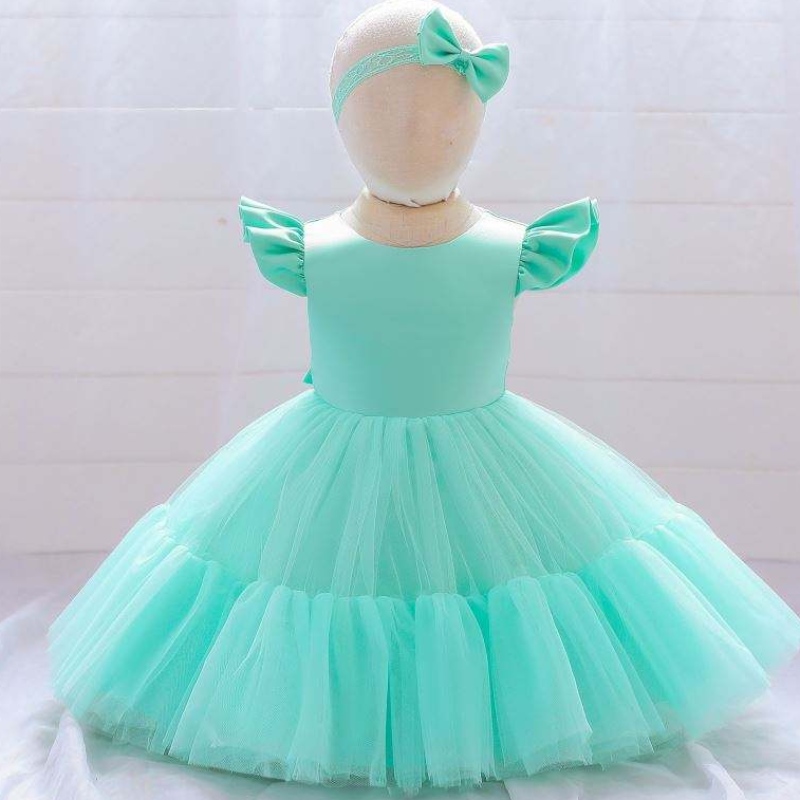 Baige 4 años de mangas cortas Vestido de fiesta de cumpleaños paraniños Bautismo Bautismo Puffy Ball Vestido L2038XZ