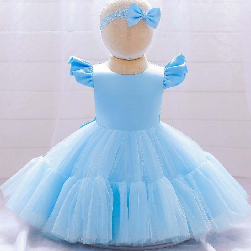 Baige 4 años de mangas cortas Vestido de fiesta de cumpleaños paraniños Bautismo Bautismo Puffy Ball Vestido L2038XZ