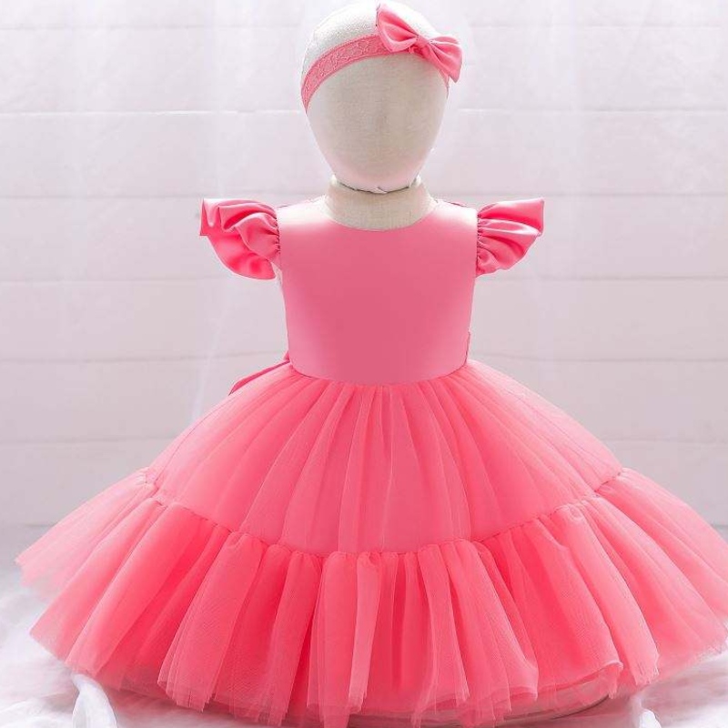 Baige 4 años de mangas cortas Vestido de fiesta de cumpleaños paraniños Bautismo Bautismo Puffy Ball Vestido L2038XZ