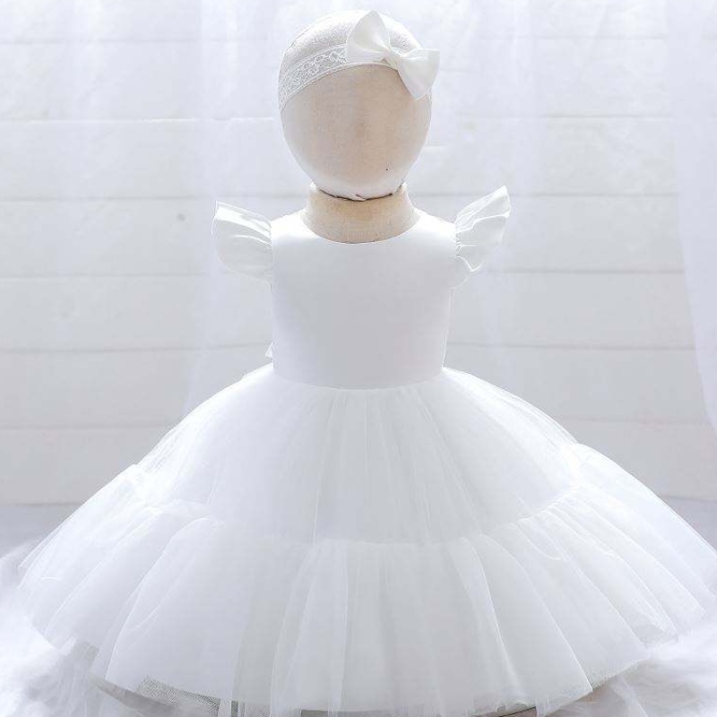 Baige White Baby Baby Baby Baby Princess Vestido de Navidad Vestido deniños 2 años de ropa L2038XZ