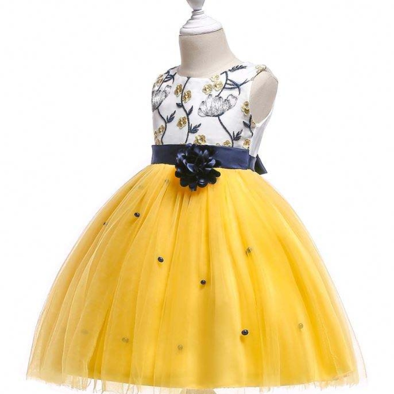 Baby Girl Summer Algodón sin mangas Vestidos florales de Navidad Vestido de fiesta de princesa paraniños L5022