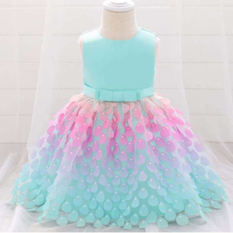 Baige Amazon Top Sale Mermaid Sequin Baby Baby Dress Princess Girls Party Birthday Birthday Vestidos de fiesta paraniñas