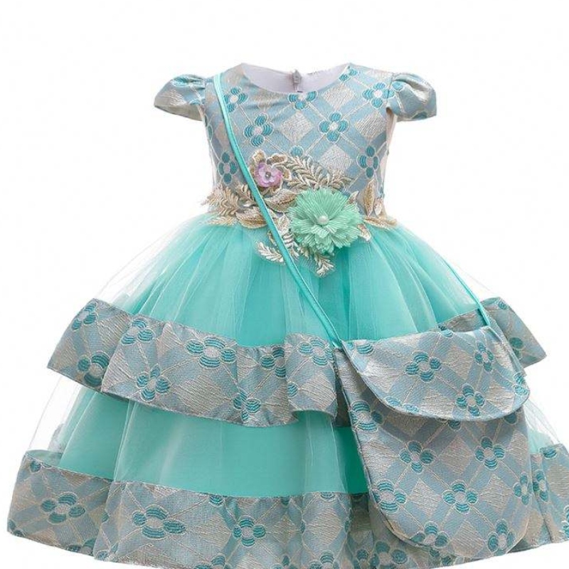 Baige paraniños al por mayor ropa flores con bolso vestido floral paraniños paraniña de 3 años vestida deniño elegante