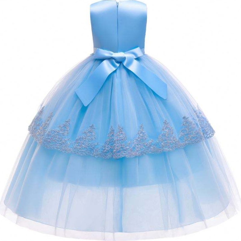 Baige elegante diseño de princesa de lentejuelas paraniños ropa de ropa de verano vestidos largos 2022