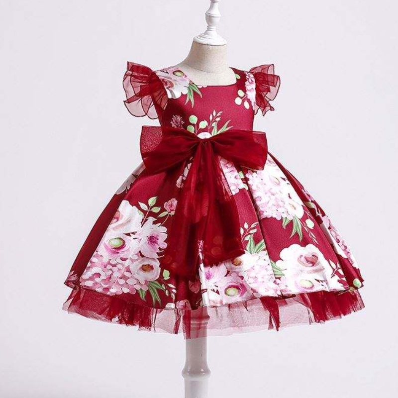Mangas de tul baige 3-10 años vestido de cumpleaños deniñas