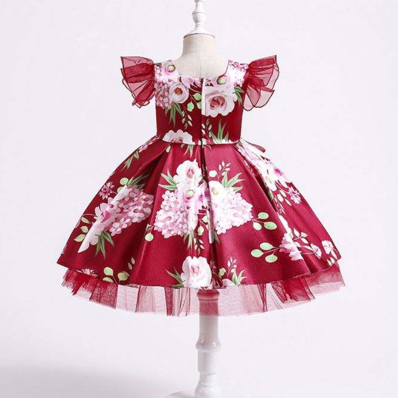 Mangas de tul baige 3-10 años vestido de cumpleaños deniñas