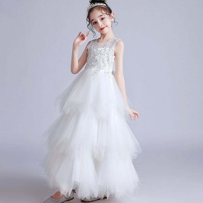 Baige Wholesale White Luxury Puffy Girls Fiesta de bodas Vestido de fiesta de cumpleaños formal LP-2180