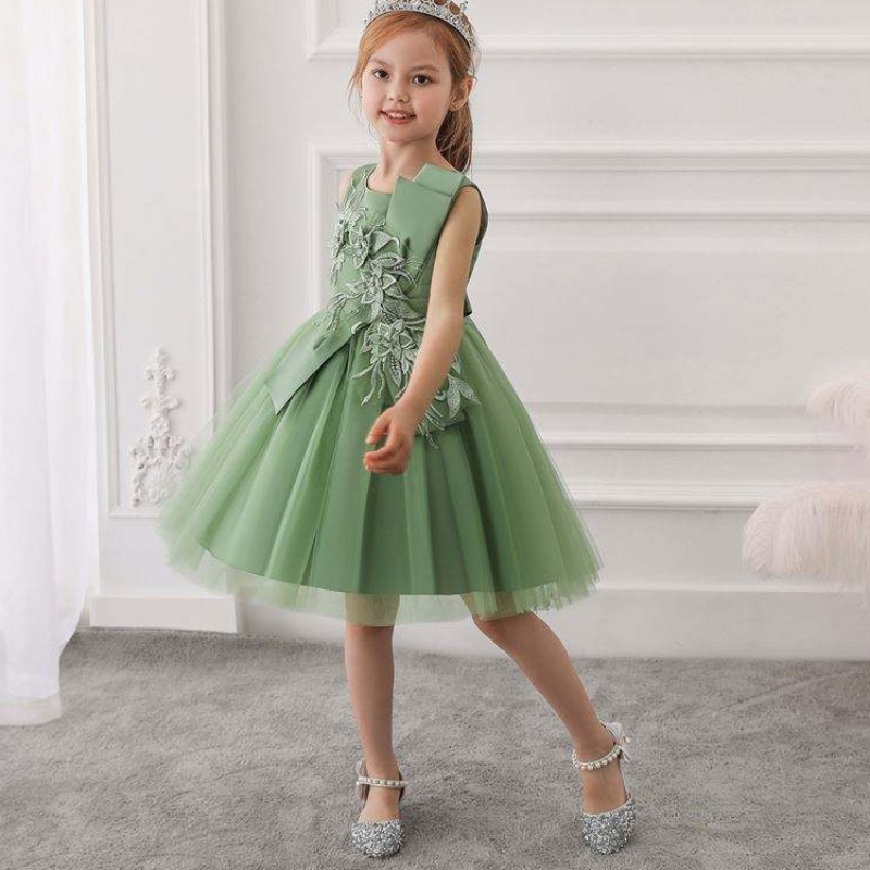 Nuevos vestidos de fiesta de bodas Fashion Fashion Cumpleaños hinchados Lindo Algodón de algodón de algodón Frock L5082