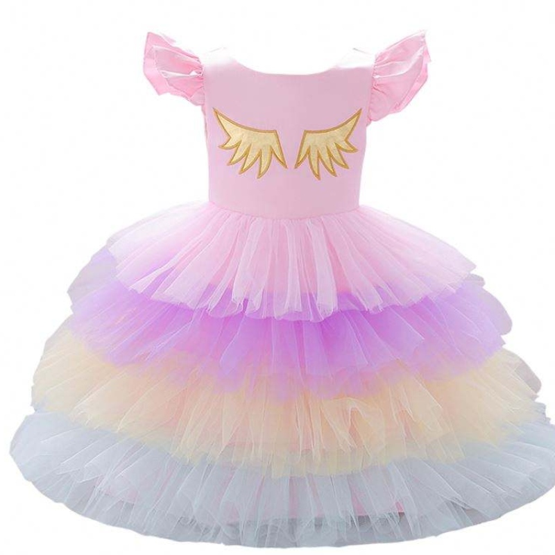 2019 NUEVA LLEGA NIÑOS COMENTES GIRLES UNICORN Vestido Tutu Tutu Fiesta con ropa de cabeza gratis DJS011