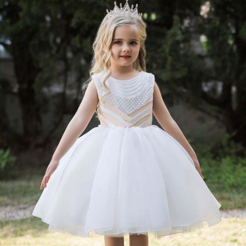 Baige Sequin Princess Girls Vestidos de cumpleaños encantadores Fiesta de chicas paraniñas de 6 años Diseños de vestidos para bautismo