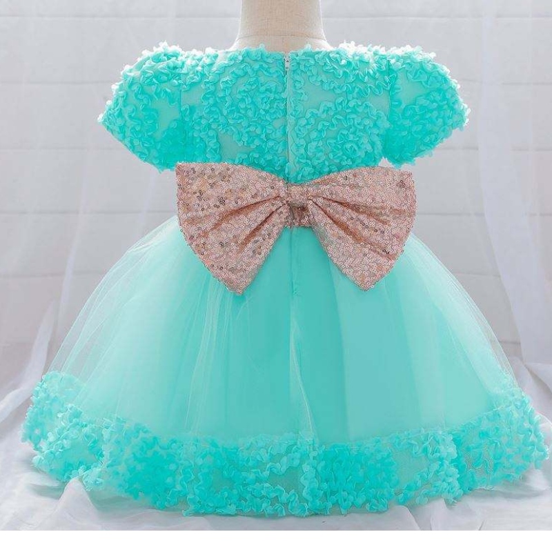 Vestido de cumpleaños de cumpleaños de losniños al por mayor diseños de bebés reciénnacidos con banda para la cabeza L1941XZ