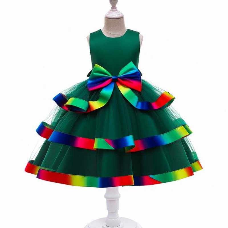Vestido de princesa en capas Baige Babys New Fashion Fashion Fiesta de bodas Vista de pelota