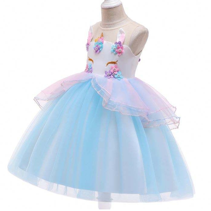 Nuevo vestido denoche de unicornio ropa paraniños paraniños Mal de malla disfraces para chicas DJS006