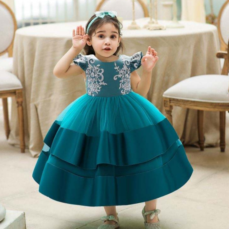 Baige Fashion Flower Wistline Ropa paraniños Partido de ropa Floral Impresión Floral Vestido boutique paraniña paraniña 0-2 años