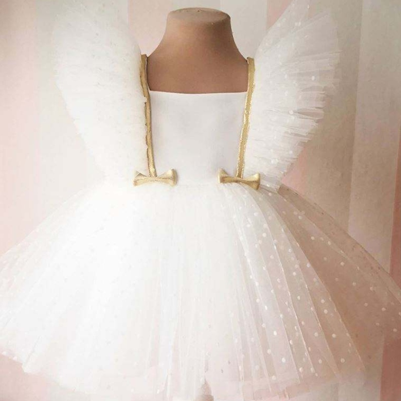 Baige New Kids Dresses Party Wear Plan Mangas Vestidos de rendimiento de cumpleaños paraniños L0816
