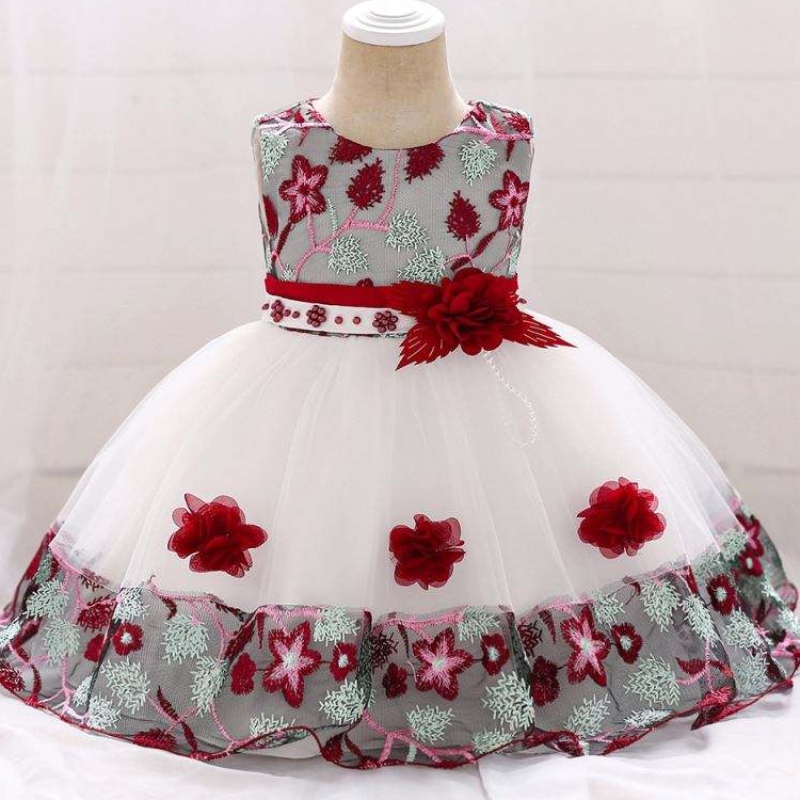Amazon Hot Sale Inglaterra Estilo formal Formal Manecero Baby One Piece Piece Girls Party Pageant Dresses L5045XZ