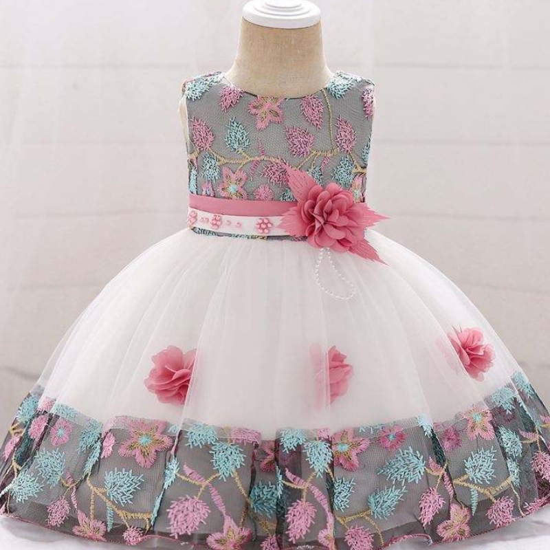 Amazon Hot Sale Inglaterra Estilo formal Formal Manecero Baby One Piece Piece Girls Party Pageant Dresses L5045XZ