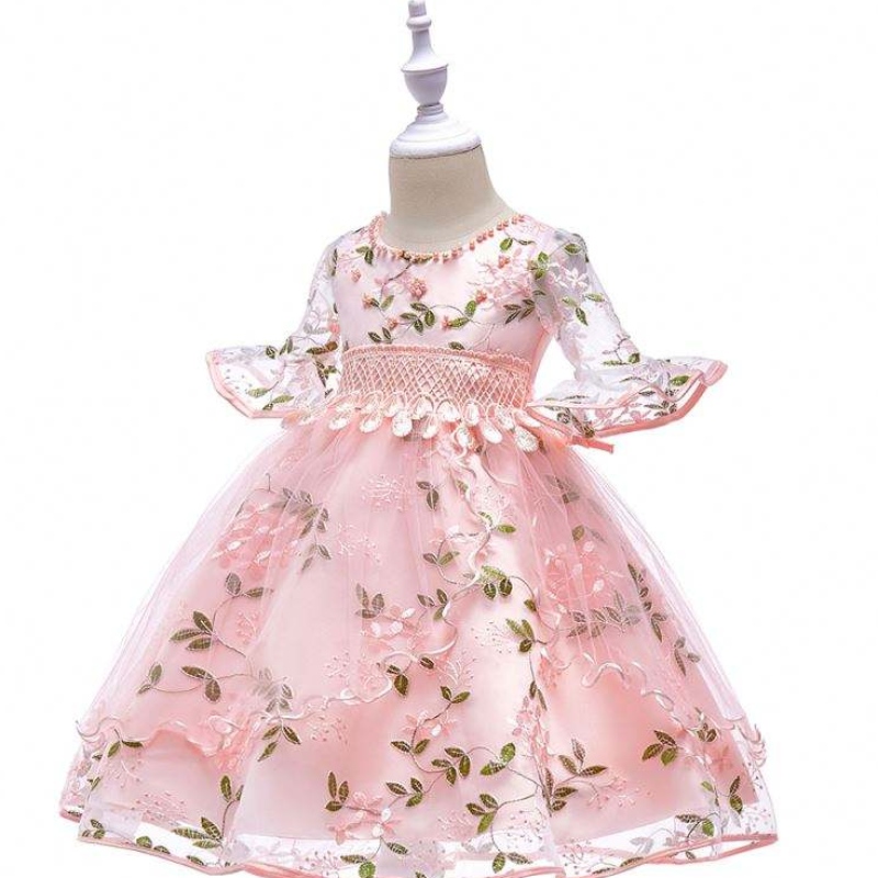 Baige Nuevo Vestidos Modelo de boda Ropa de fiesta paraniñas paraniños Baby Girl Frock L5015
