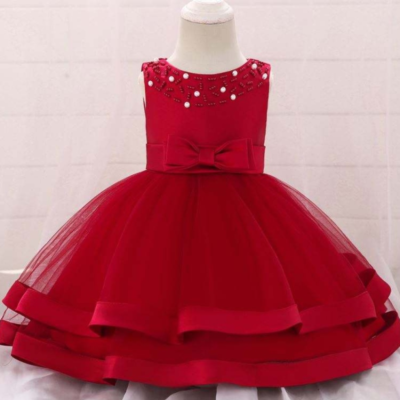 Vestidos paraniños paraniñas bordado de flores para bebés bebé 1 año de cumpleaños vestimenta infantil bautismo ropa l5017xz