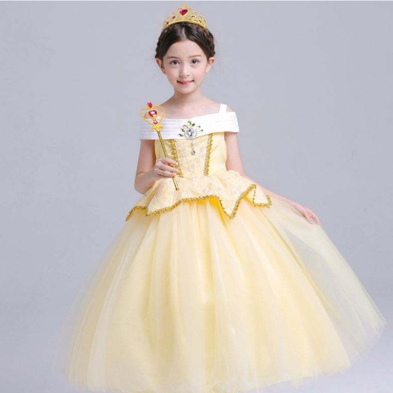 Lanueva belleza de hielo ynieve y la bestia Belle Princess Dress Aello Sleeping Beauty Falda SMR022