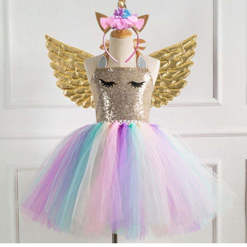Baige Hot Sale New Style Girls Unicorn Princess Fiesta de cumpleaños Vestido denovia paraniños