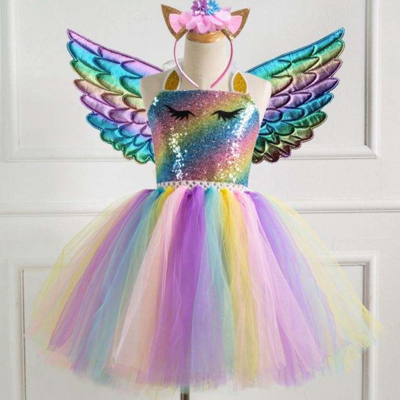 Baige Hot Sale New Style Girls Unicorn Princess Fiesta de cumpleaños Vestido denovia paraniños