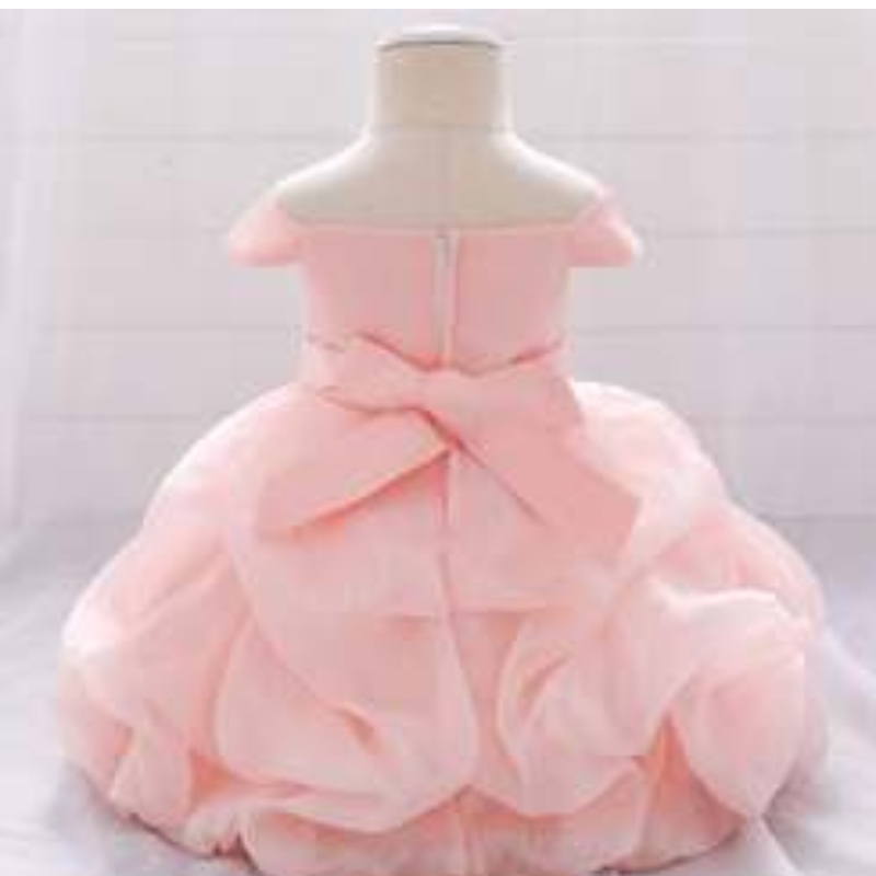 Aplicación de flores sólidas Girling Girl Princess Dress Kids Baby Christmas Wedding Wedding Bridesmaid Tulle Tutu Vestidos L1961XZ