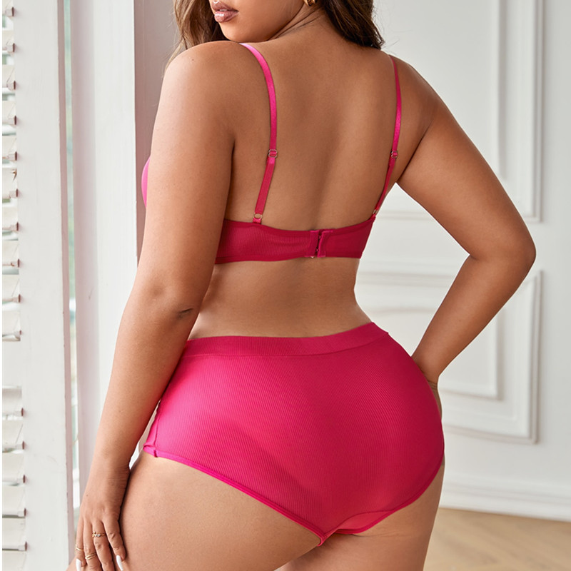 Sólido juego de lencería sexy y cómoda