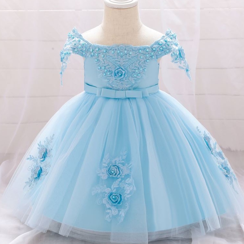 Vestidos deniña de flores de Baige Flowde reciénnacido.