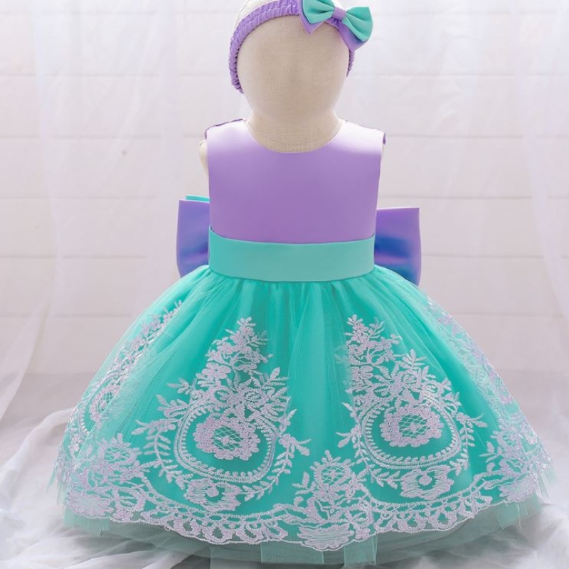 Baige 2021 NUEVO diseño Baby Purple Infant Flower Girls \\ 'Floral Dresses Kids First Communion Vestido de fiesta de cumpleaños