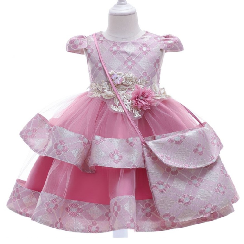 Baige Children Summer Girl Vestido con bolsa de 3 a 10 años Boutique Kids Ropa 2 PCS Suits L5215