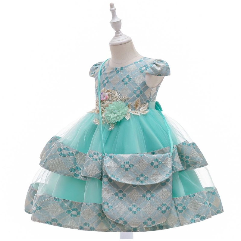 Baige Children Summer Girl Vestido con bolsa de 3 a 10 años Boutique Kids Ropa 2 PCS Suits L5215
