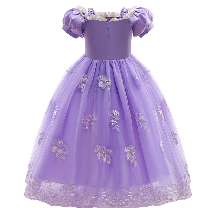 Vestido de princesa de cuento de hadas paraniños Purple Lace Girls Diseño Diseño Diseño de vestuario Vestidos de cumpleaños paraniños paraniños