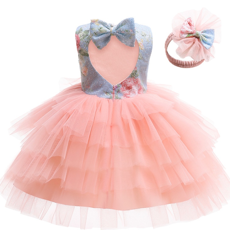 Summer Baby Girl Sweet Style Clothing Lace Flor Fiesta Vestido Tutú Falda de moda Fiesta de la moda Vestido