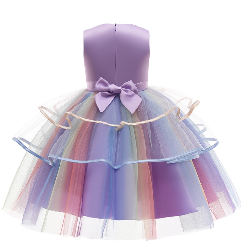 3 colores Rainbows Girl Unicorn Vestido Princess Vestido paraniñas Cumpleaños