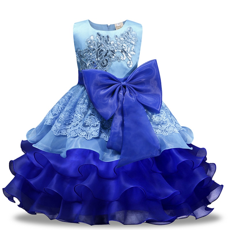 2022 Vestidos de lentejuelas europeas y americanas Giras de flores de la proa Princesa Vestido Organa de hojaldre