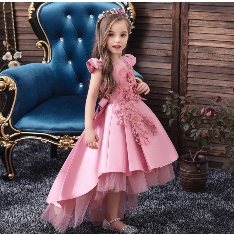Vestido trasero de Amazon paraniñas Dovetail Mesh falda princesa vestido de princesa