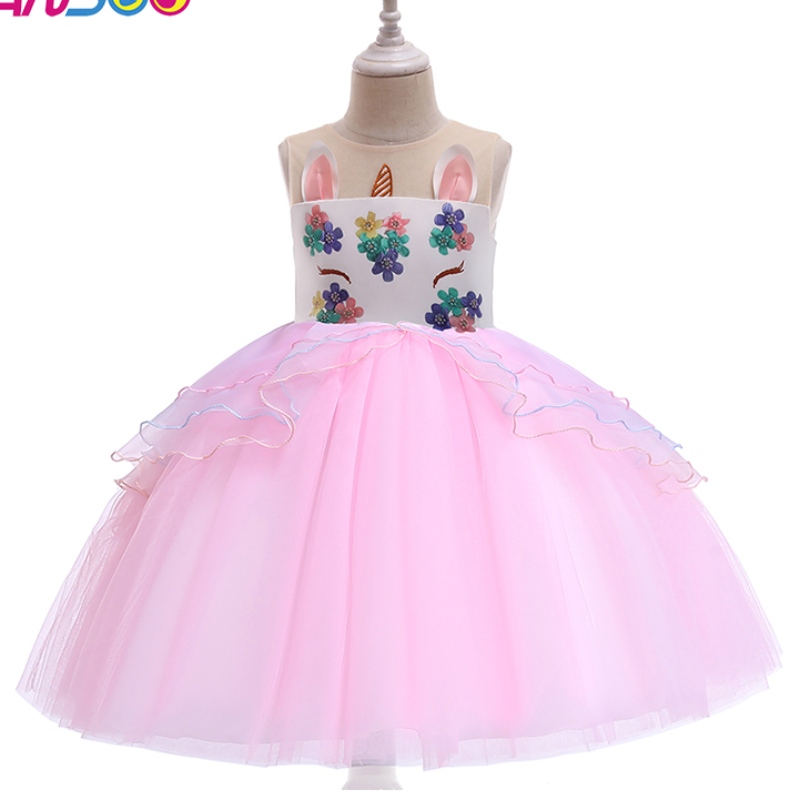 Ansoo Unicornio Princesa Flower Girl Dress Vestido denovia paraniños Vestidos de fiesta paraniñas