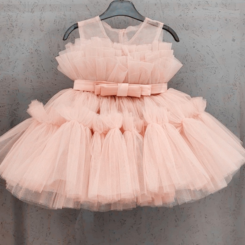 Vestidos de fiesta de princesa deniñas para bebés para cumpleaños Tulle Tulle Niños Boda Vista de boda